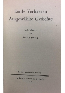 Auscewahlte Gedichte, 1913 r.