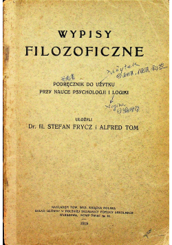 Wypisy filozoficzne 1919 r