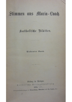 Stimmen aus Maria-Laach, 1874r.