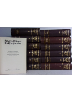 Der Grossee Herder, 1932 r./ Welt und Wirktschafts Atlas, zestaw 13 książek