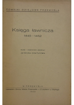 Księga Ławicza 1445--1452 ,1936 r.