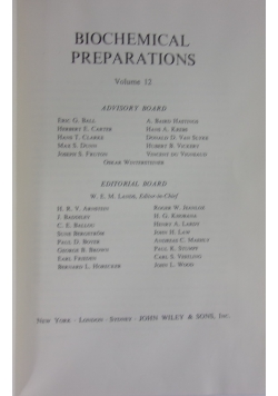 Biochemical Preparations Volume 12