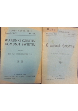 Warunki częstej Komunji Świętej/O miłości ojczyzny, 1925 r.