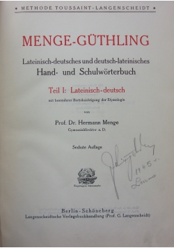 Menge- Guthling, 1911r.