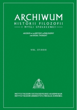 Archiwum Historii Filozofii i Myśli Społecznej, vol. 57