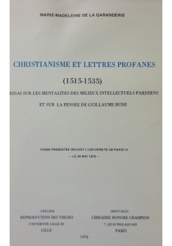 Christianisme et lettres profanes