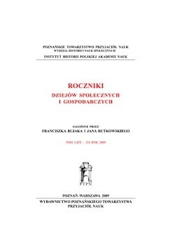 Rocznik dziejów społecznych  i gospodarczych za rok 2007