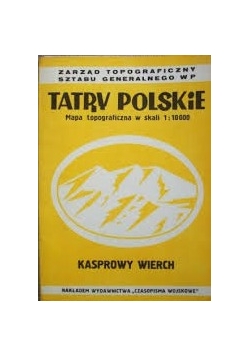 Tatry Polskie Mapa topograficzna. Kasprowy Wierch