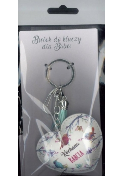 Brelok do kluczy - Kochana Babcia (białe serce)