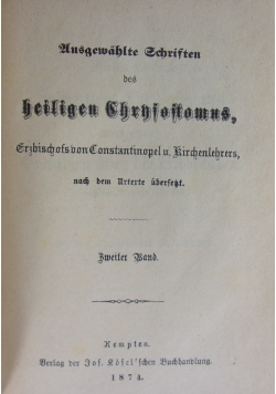 Ausgewahlte Schriften, Zweiter Band, 1874 r.