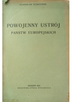 Powojenny Ustrój Państw Europejskich ,1924 r.
