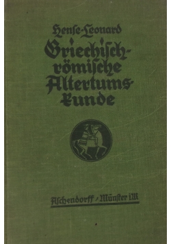 Griechisch-romanische Altertumskunde, 1933 r.