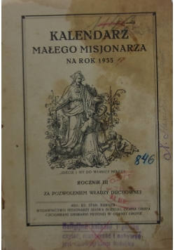 Kalendarz małego misjonarza, 1935 r.