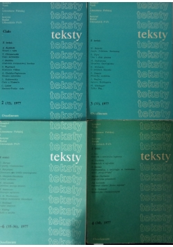 Teksty : teoria literatury, krytyka, interpretacja, zestaw 4 książek