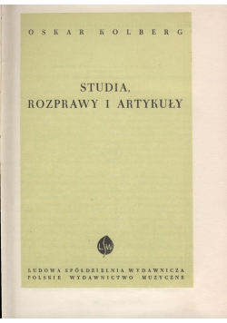 Studia rozprawy i artykuły