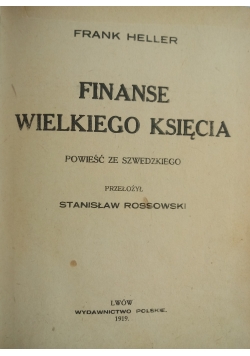 Finanse wielkiego księcia, 1919 r.