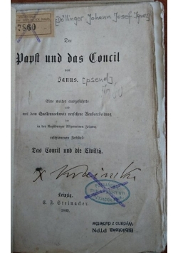 Papst und das Council, 1869r