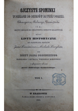Ojczyste spominki Tom I 1845r