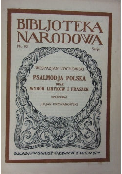 Psalmodja Polska oraz wybór 1926 r.
