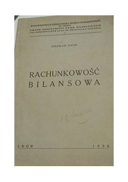 Rachunkowość bilansowa , 1936 r.