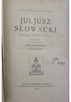 Juliusz Słowacki ,Tom ,III,1928r.