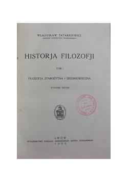 Historia Filozofji, T. 1, 1933r.