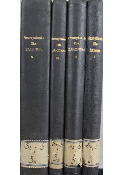 Rozmyślania dla zakonnic według metody Świętego Ignacego Tom od I do IV 1926 r.