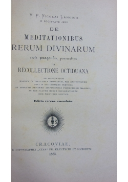 Meditationibus rerum divinarum,1883