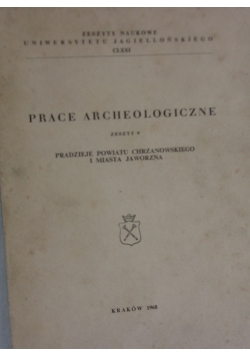 Prace archeologiczne, zeszyt 9