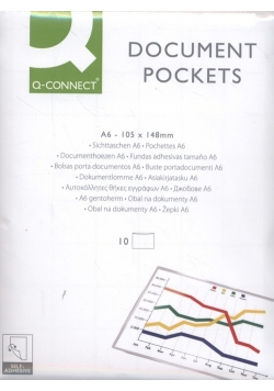 Kieszeń samoprzylepna Q-CONNECT A6 115x158mm 10 sztuk transparentna