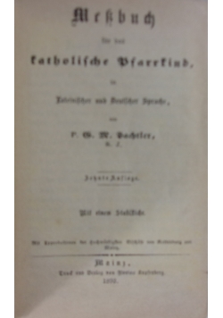 Mekbuch fur das Catholische Bfarrfind, 1893 r.