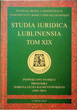 Studia Iuridica Lublinensia Tom XIX