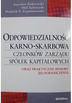 Odpowiedzialność karno - skarbowa członków zarządu