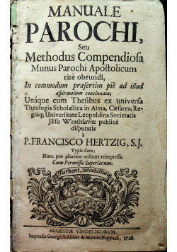 Manuale parochi confessarij 3 tomy ok 1717 r.