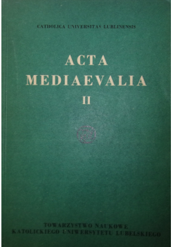 Acta Mediaevalia II