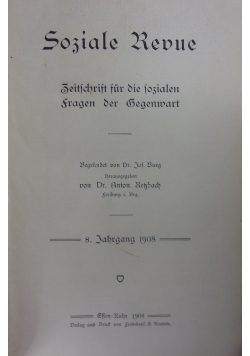 Soziale Revue, 1908r.