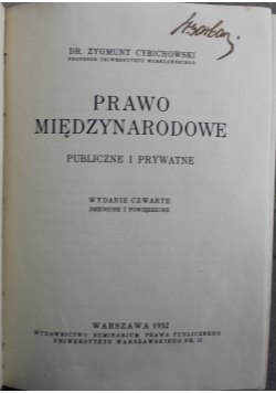 Prawo międzynarodowe 1932 r