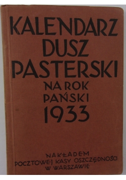 Kalendarz duszpasterski na rok pański 1933, 1933 r.