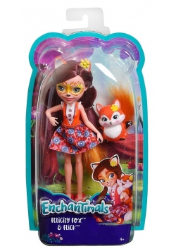 Barbie Enchantimals Lalka+zwierzątko Felicity Fox & Flick