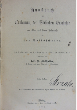 Handbuch. Erklarung der Biblischen Geschichte