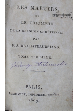 Les Martyrs ou Le Triomphe 1809 r.