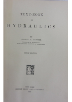 Text-book on hydraulics, 1925r.