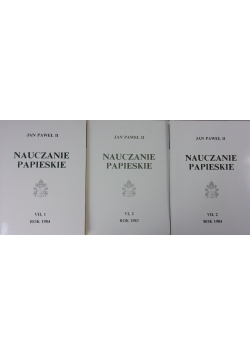Nauczanie papieskie, tom: VII,VI,VII