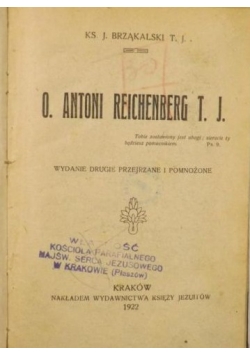 O. Antoni Reichenberg T.J., 1922 r.