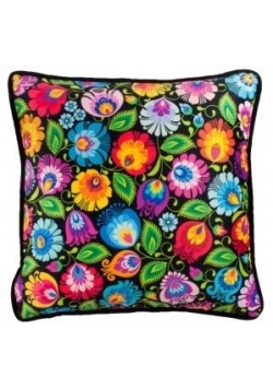 Poszewka - łowicka czarna 45 cm FOLKSTAR