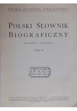 Polski słownik biograficzny, tom VI, 1948 r.