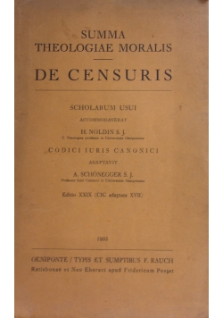 De Censuris, 1935 r.