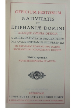 Nativitatis et Epiphaniae Domini, 1936 r.