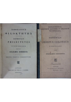 Sophocles Oedipus Coloneus, / Sophocles philoctetes, 1879 r.