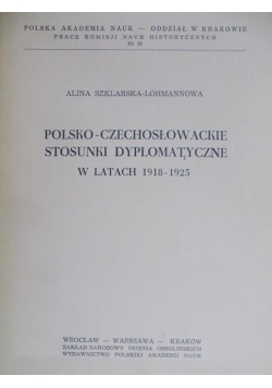 Polsko-Czechosłowackie stosunki dyplomatyczne w latach 1918-1925